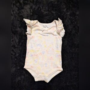8 for $12 / Nicole Miller Pastel Patterned Ruffle Bodysuit
